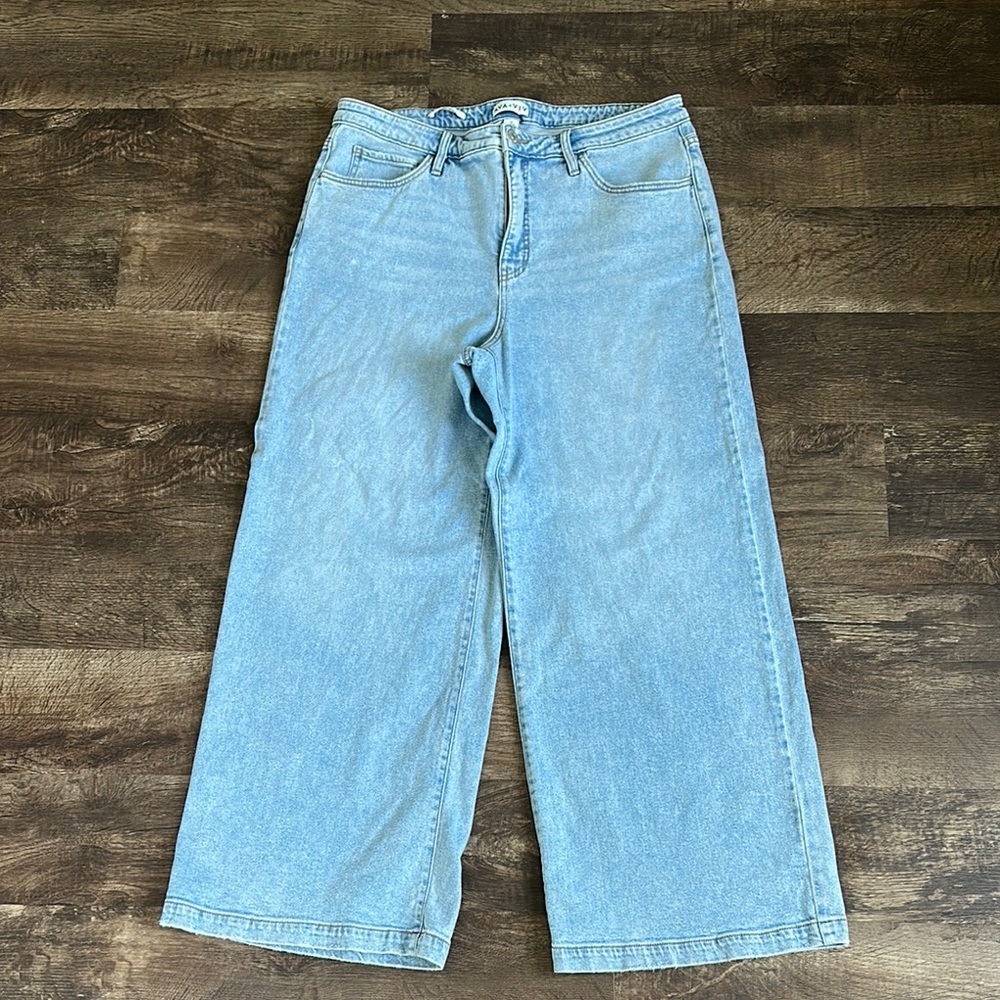 Ava & Viv Blue Flare Wide-Leg Jeans